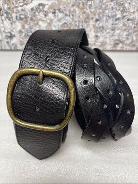Linea Pelle Black Leather Belt